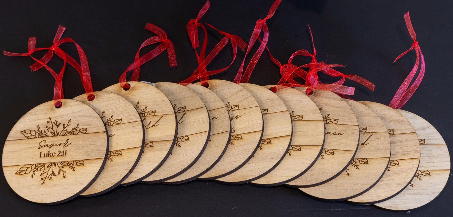 Complete Set of 12 Christmas Ornaments