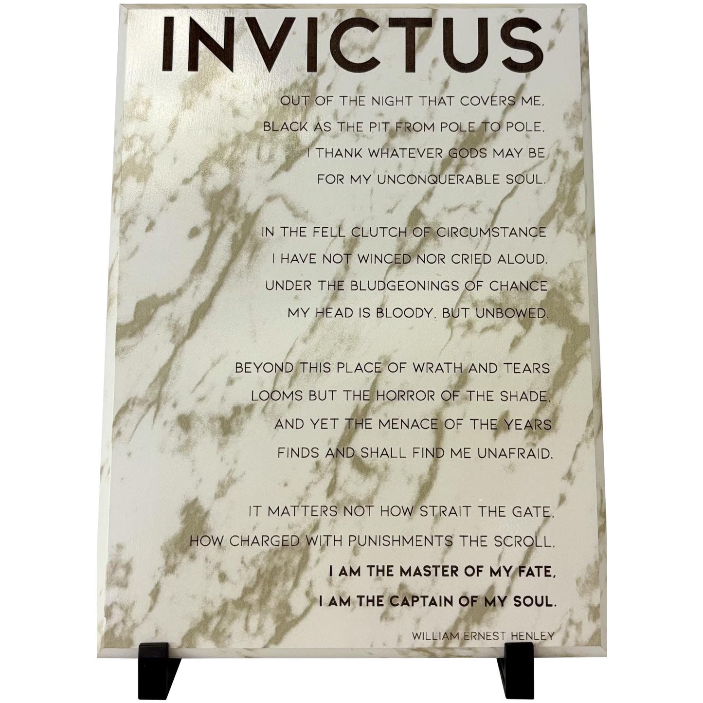 William Ernest Henley Wall Art framed marble finish plaque