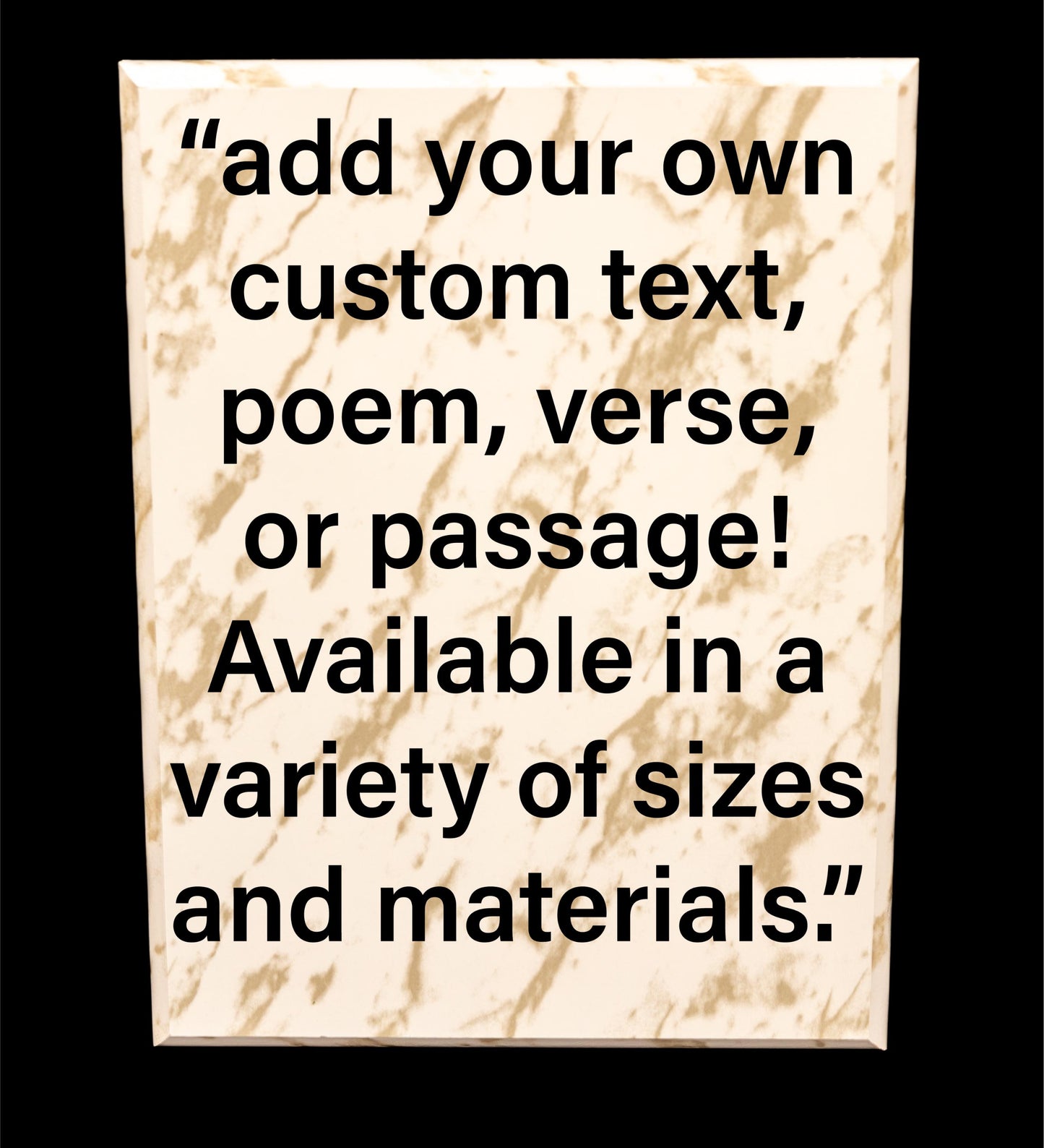 add custom text to sign plaque marble finish