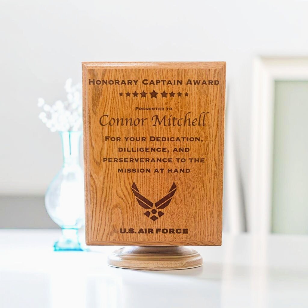 air force captain award plaque
