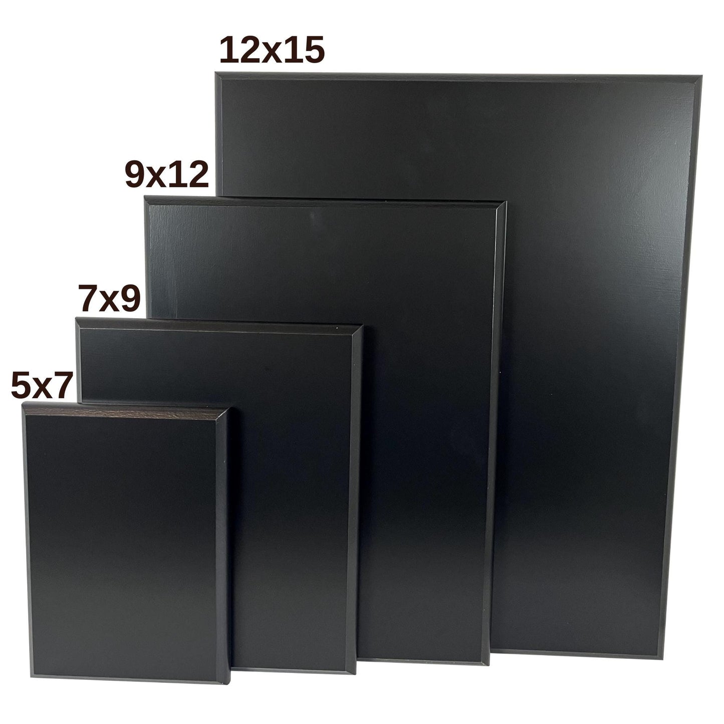 black wood plaque blank 5x7 inch 7x9 inch 9x12 inch 12x15 inch