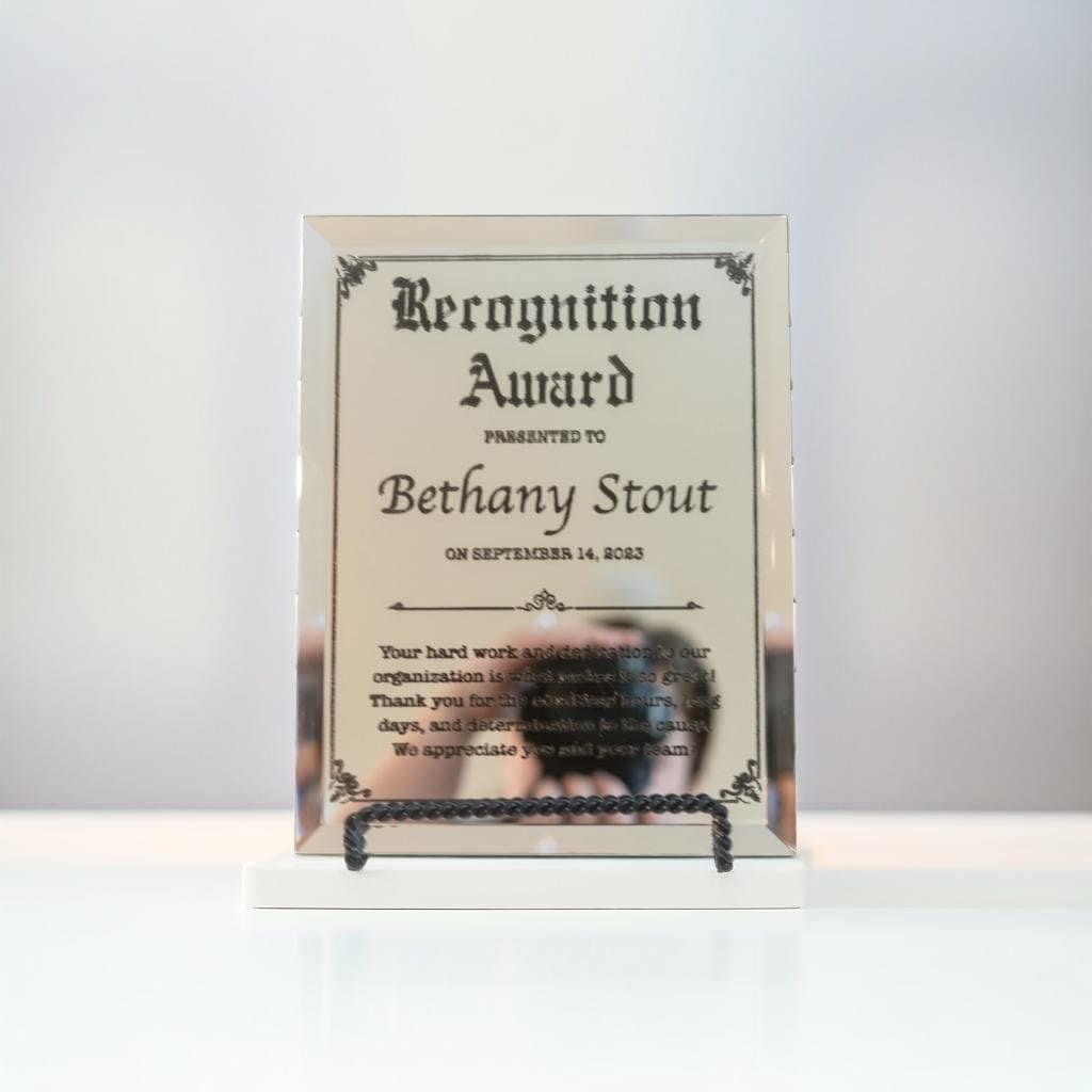 Retirement Gift Award Plaque, Corporate Retirement Custom Award Glass, Retirement Gifts for Women, Retirement Gifts For Men, Glass Plaque