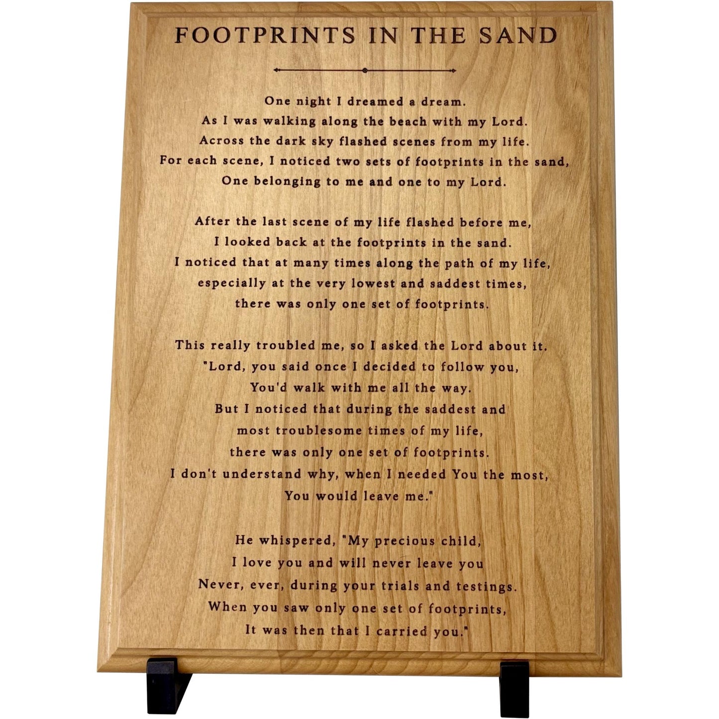 Footprints in the sand sign plaque