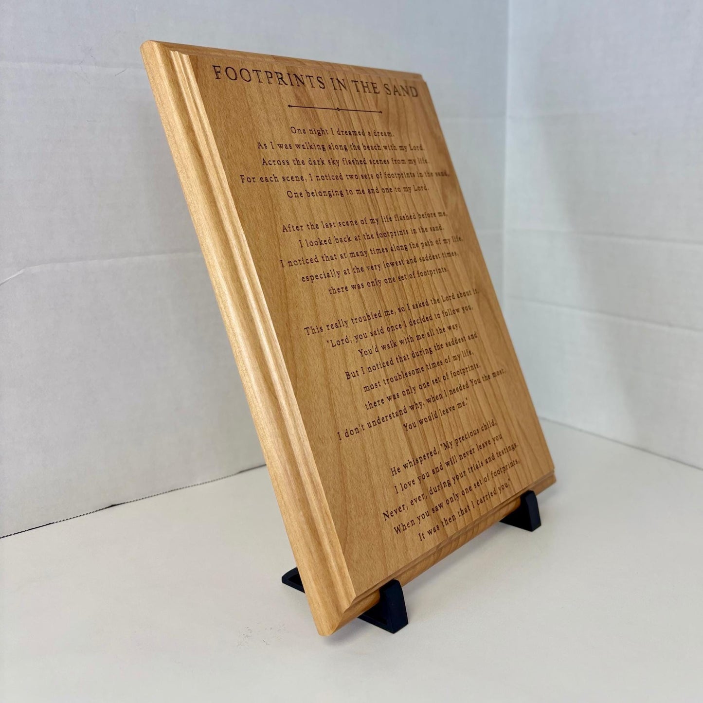 Footprints in the Sand Poem Plaque – Engraved Christian Wall Art – Inspirational Religious Gift – Home, Church, & Office Decor