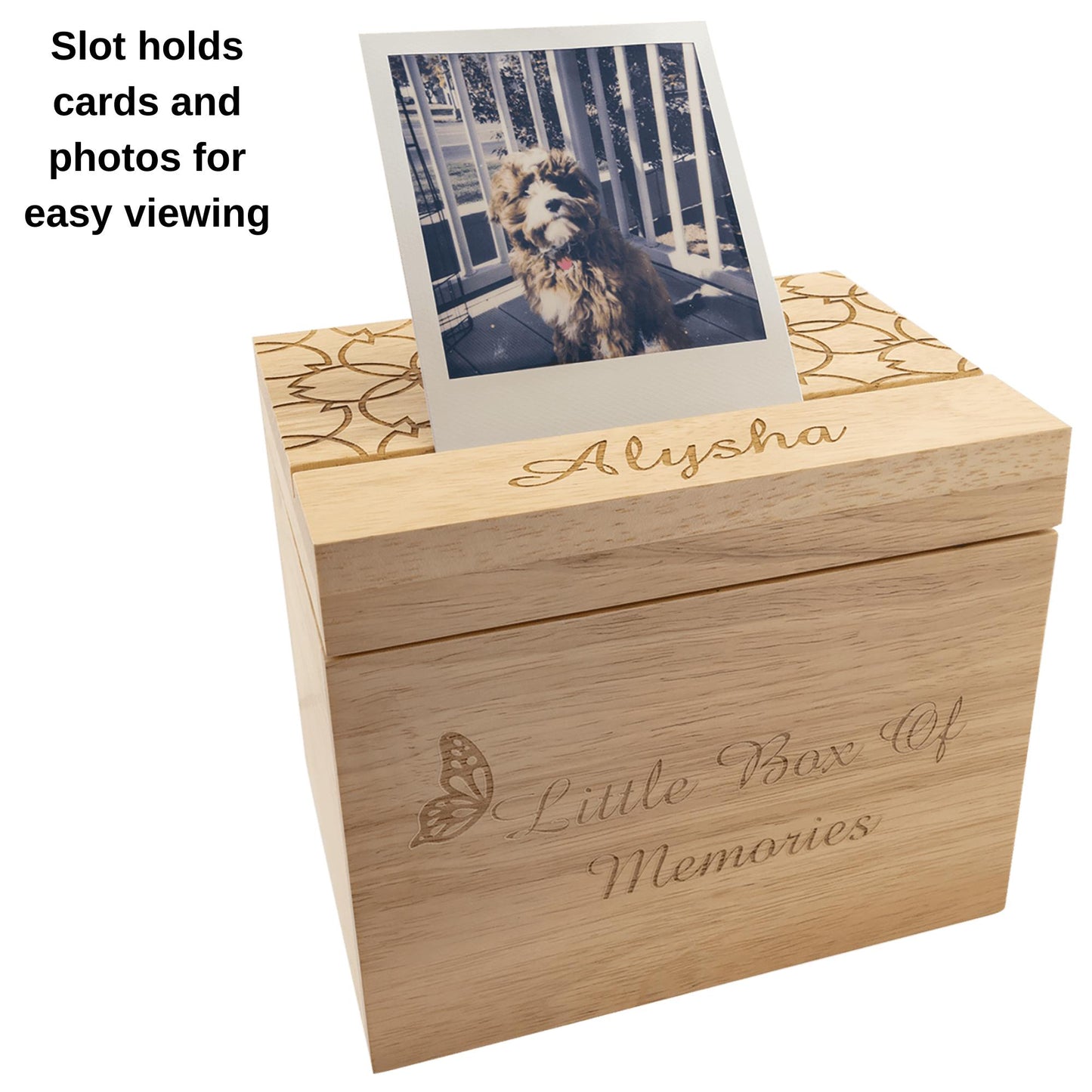 Keepsake Box made from Wood, Memory Box for Mementos & Souvenirs, Gift for Wedding, Birthday, Housewarming, 6.75 x 4.75 x 5.75 inch