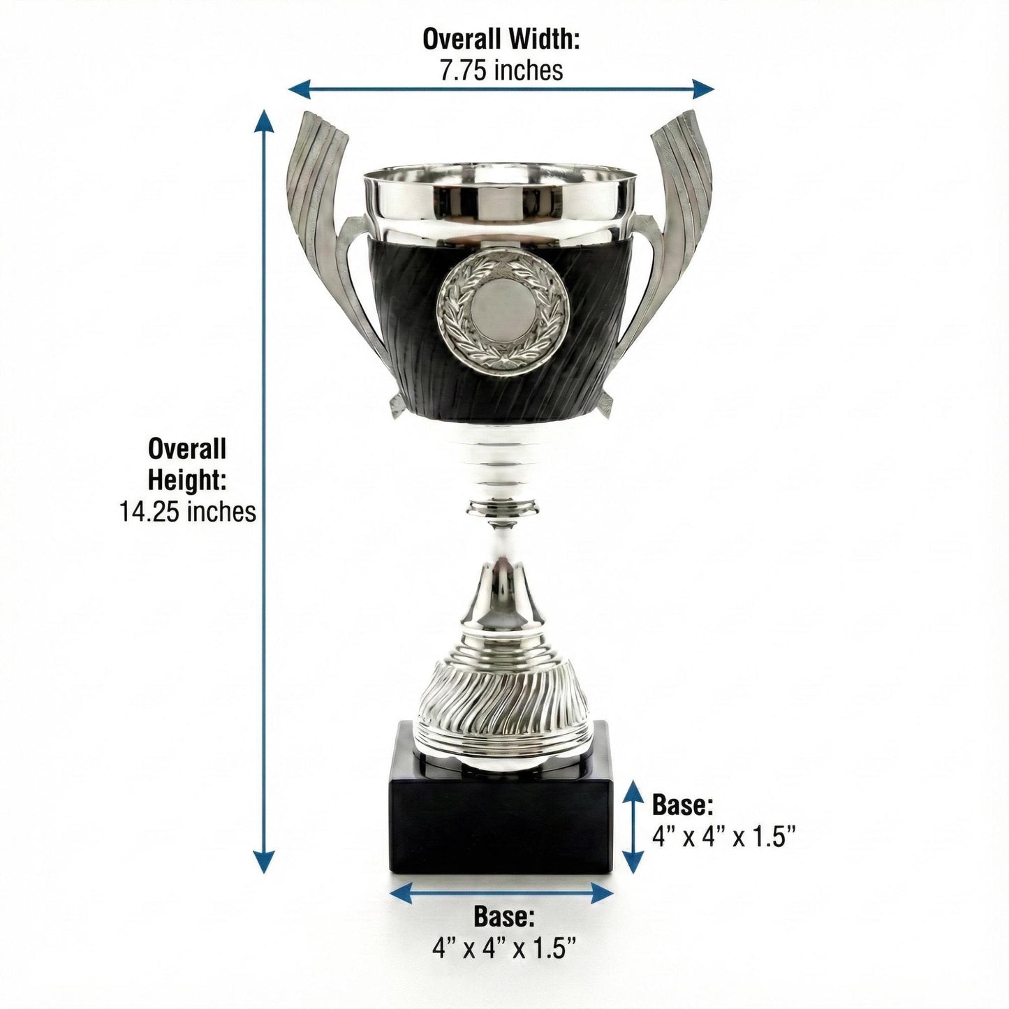 Trophy Cup Award with Marble Base- 3 Sizes- Championship Prize for Sports, Corporate Recognition, Tournaments & Competitions