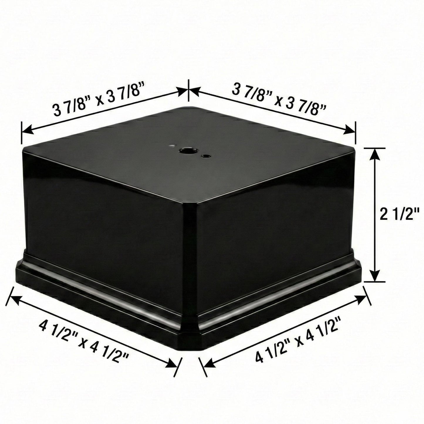 Premium Black Gloss Display Base – Weighted Square Pedestal for Trophies, Sculptures, 3D Prints, & Crafts – Heavy-Duty Riser Stand