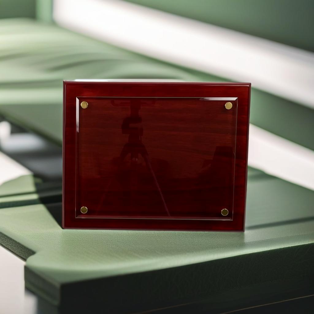 landscape floating glass plaque red award supplies