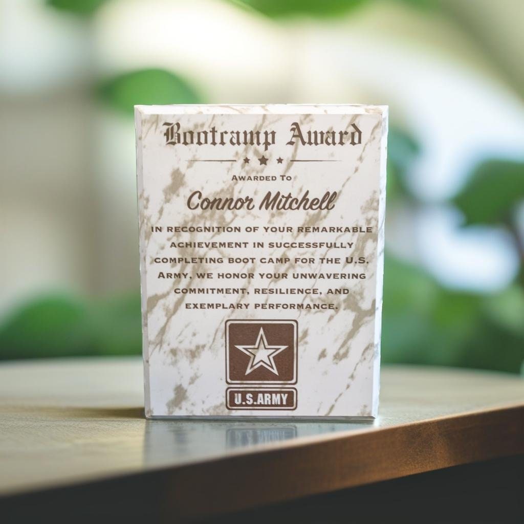 marble bootcamp award plaque