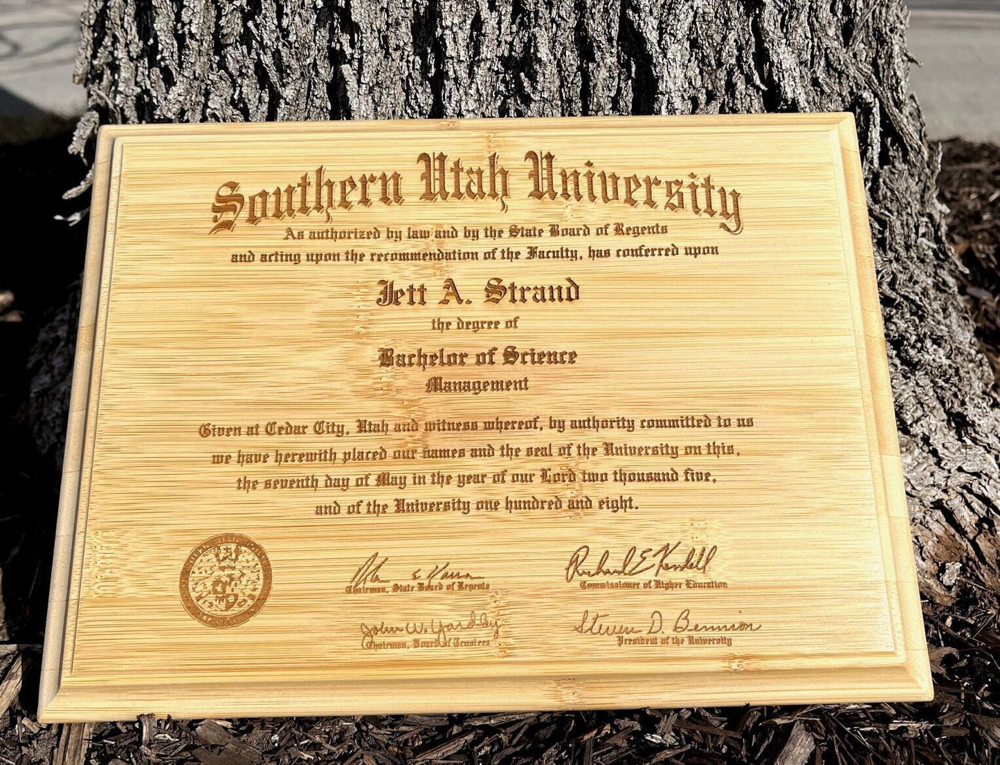 Bamboo degree frame