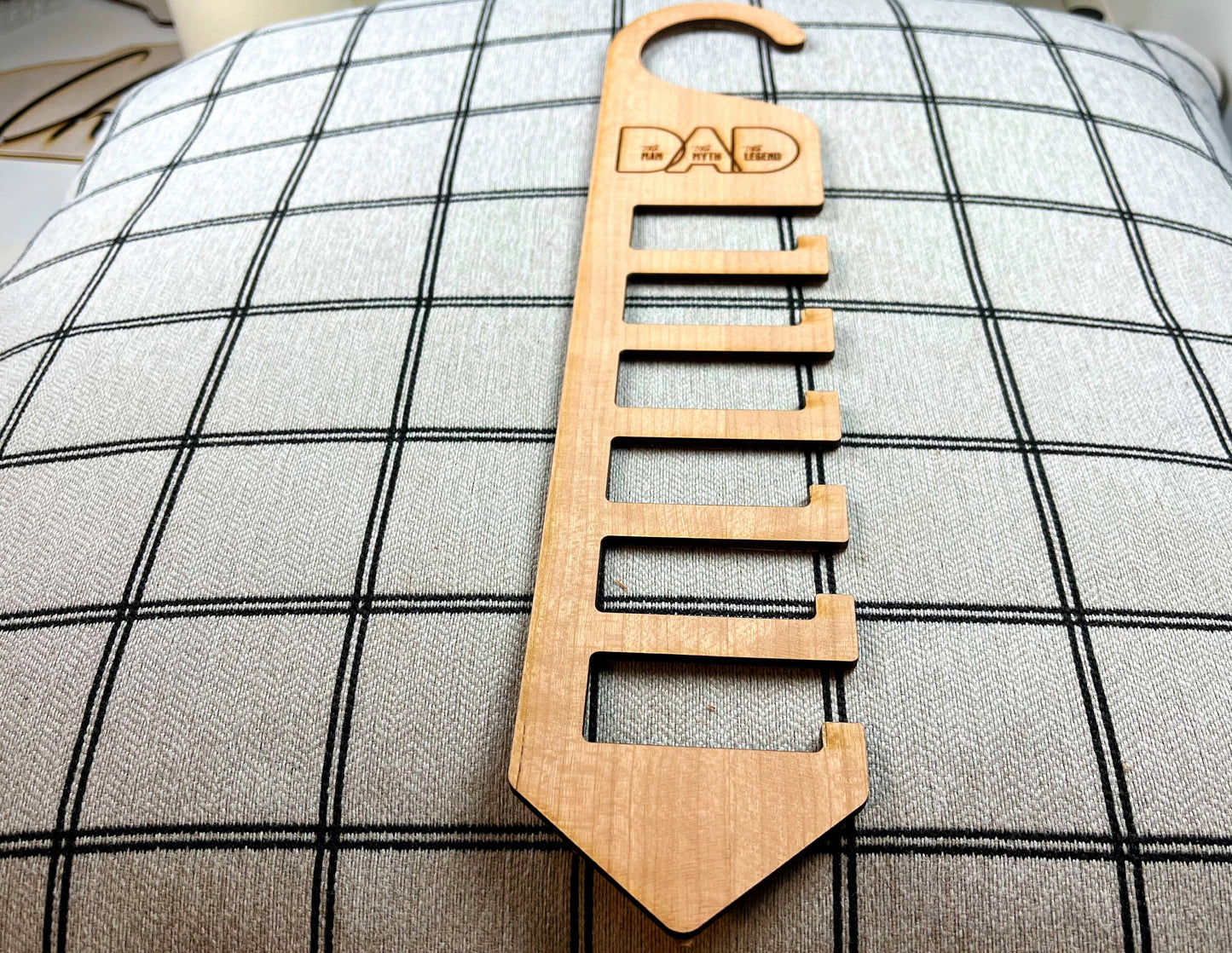 Wood Tie Rack Personalized, Custom Logo Tie Hanger, Gifts For Him