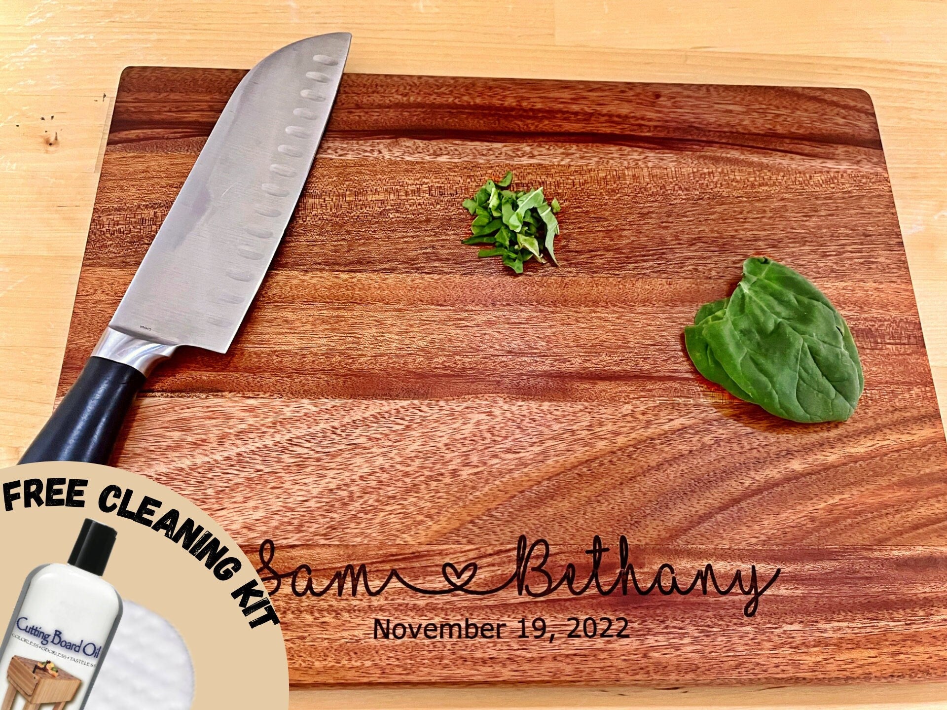 Handmade Personalized Cutting Board, Custom Wedding Gift --Cb-Bam-Mayors by  Etchey