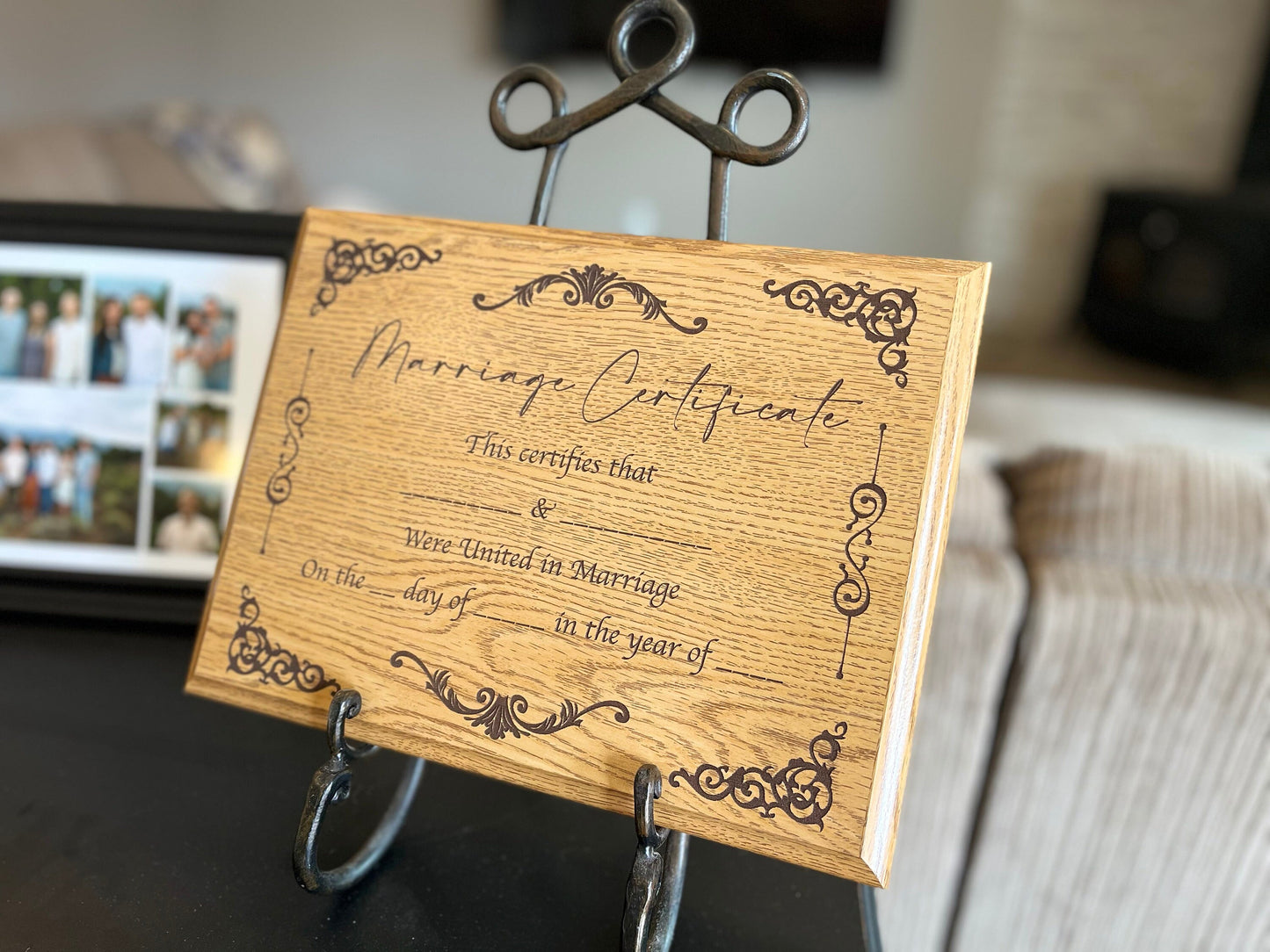 Customizable Marriage Certificate, Wedding Gifts for the Couple Unique, Anniversary Gift For Her, Wedding Sign, Marriage Plaque, 9x12 inch