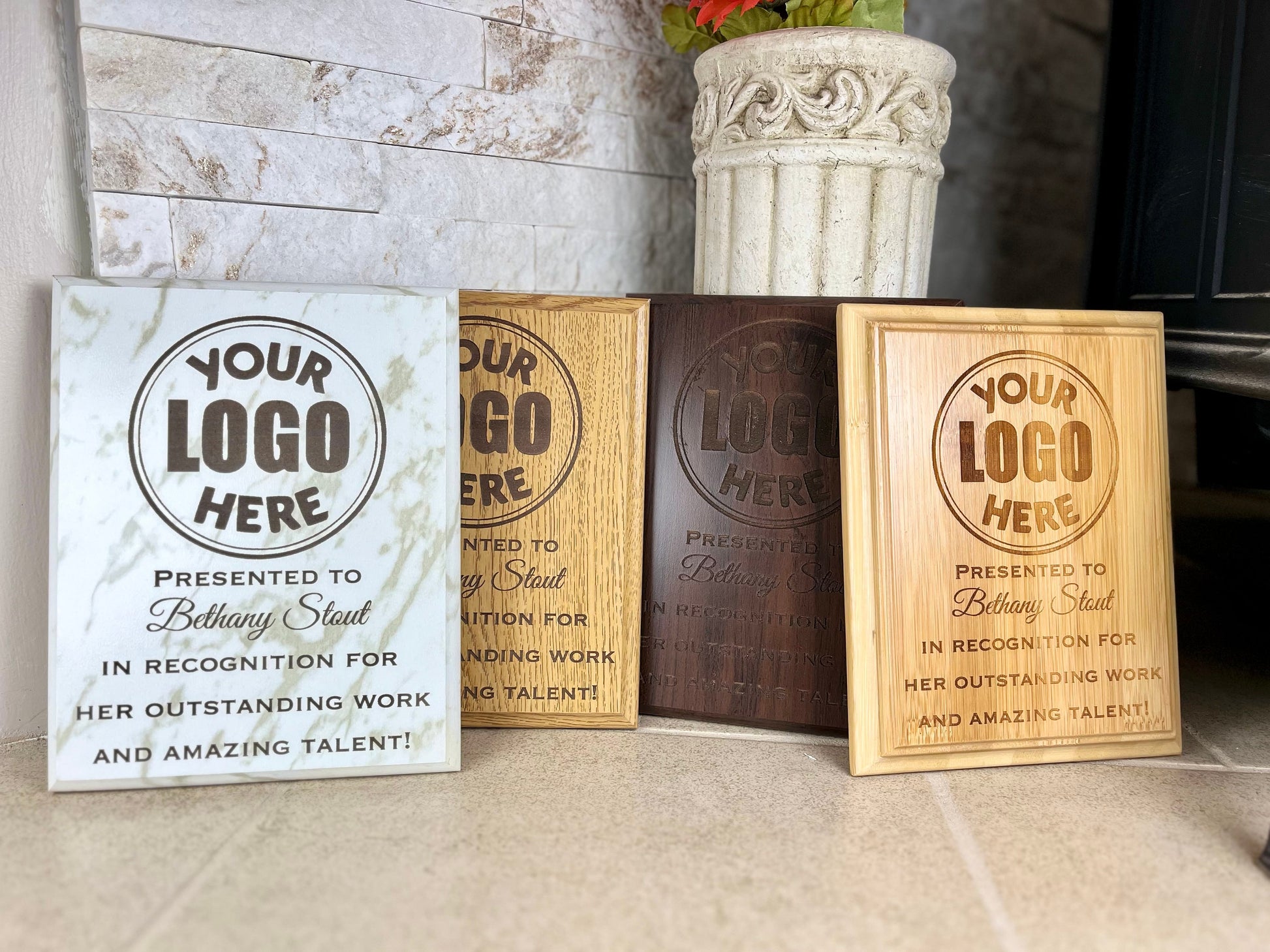 Genuine Bamboo Award Plaque, Awards Plaque Custom, MVP Award, Award Plaque, Appreciation Award, Custom Display Plaque, 9x7 or 9x12 Display