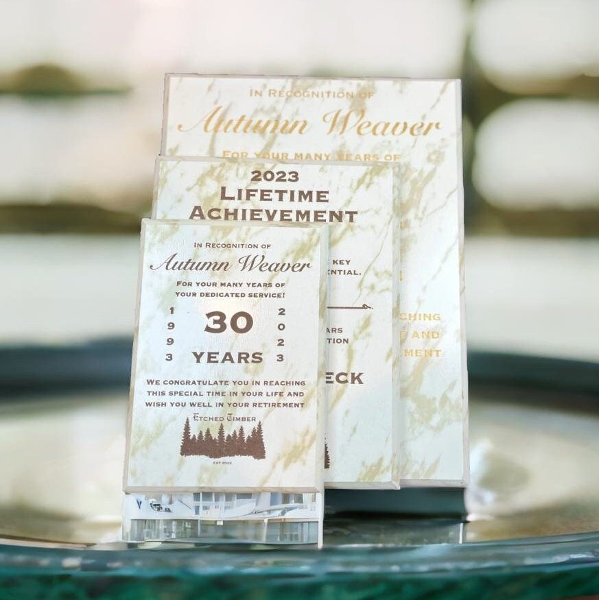 marble award plaque 9x12 7x9 5x7 inch