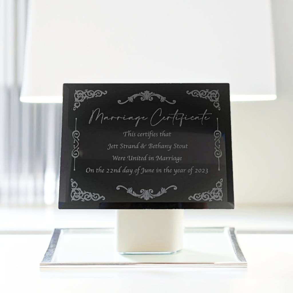 Customizable Marriage Certificate, Wedding Gifts for the Couple Unique, Anniversary Gift For Her, Wedding Sign, Marriage Plaque, 9x12 inch
