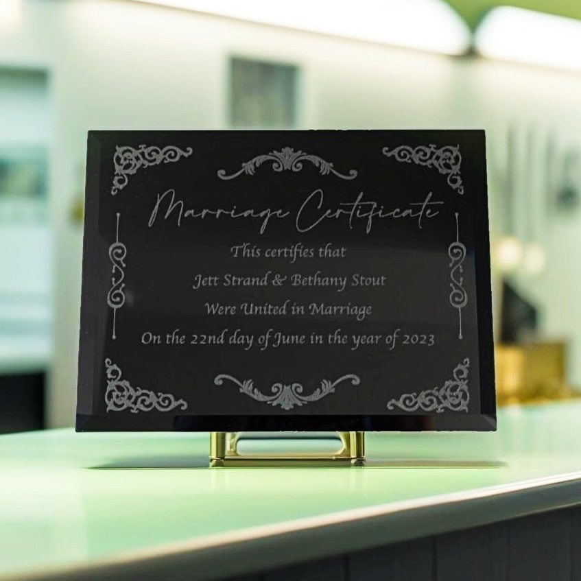 Customizable Marriage Certificate, Wedding Gifts for the Couple Unique, Anniversary Gift For Her, Wedding Sign, Marriage Plaque, 9x12 inch