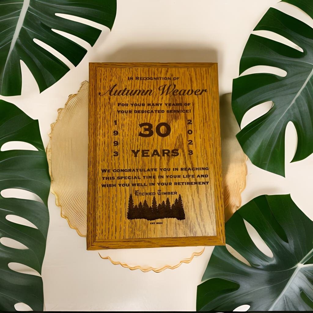 Custom Retirement Gift Award, Black Glass, Retirement Gift For Men Coworker, Custom Plaque , Retirement Gift for Women, Appreciation Award