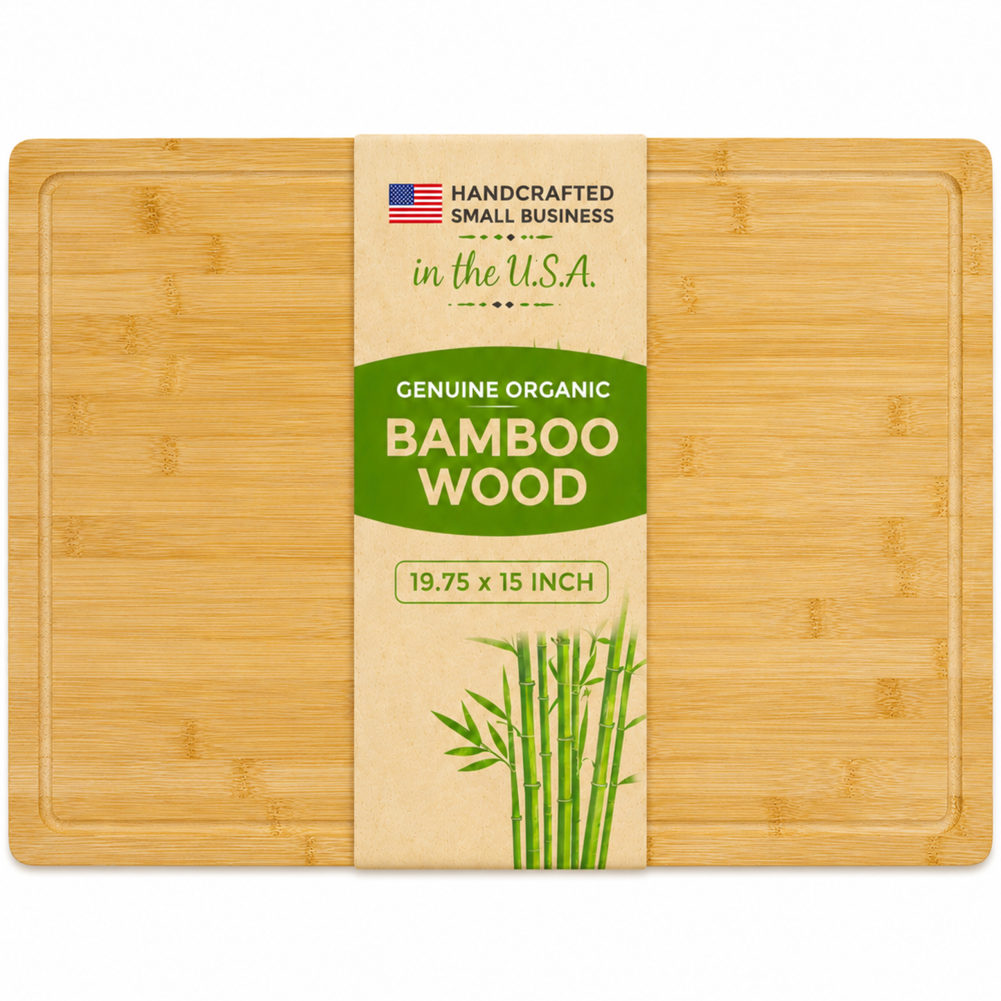 Handcrafted Bamboo Wood Cutting Board Made in the USA, Chopping Board