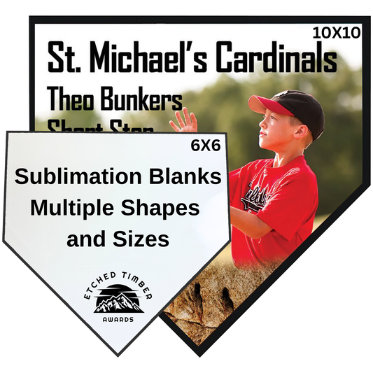Sublimation Blank Plaques – Football, Home Plate, and Round Shapes in Multiple Sizes