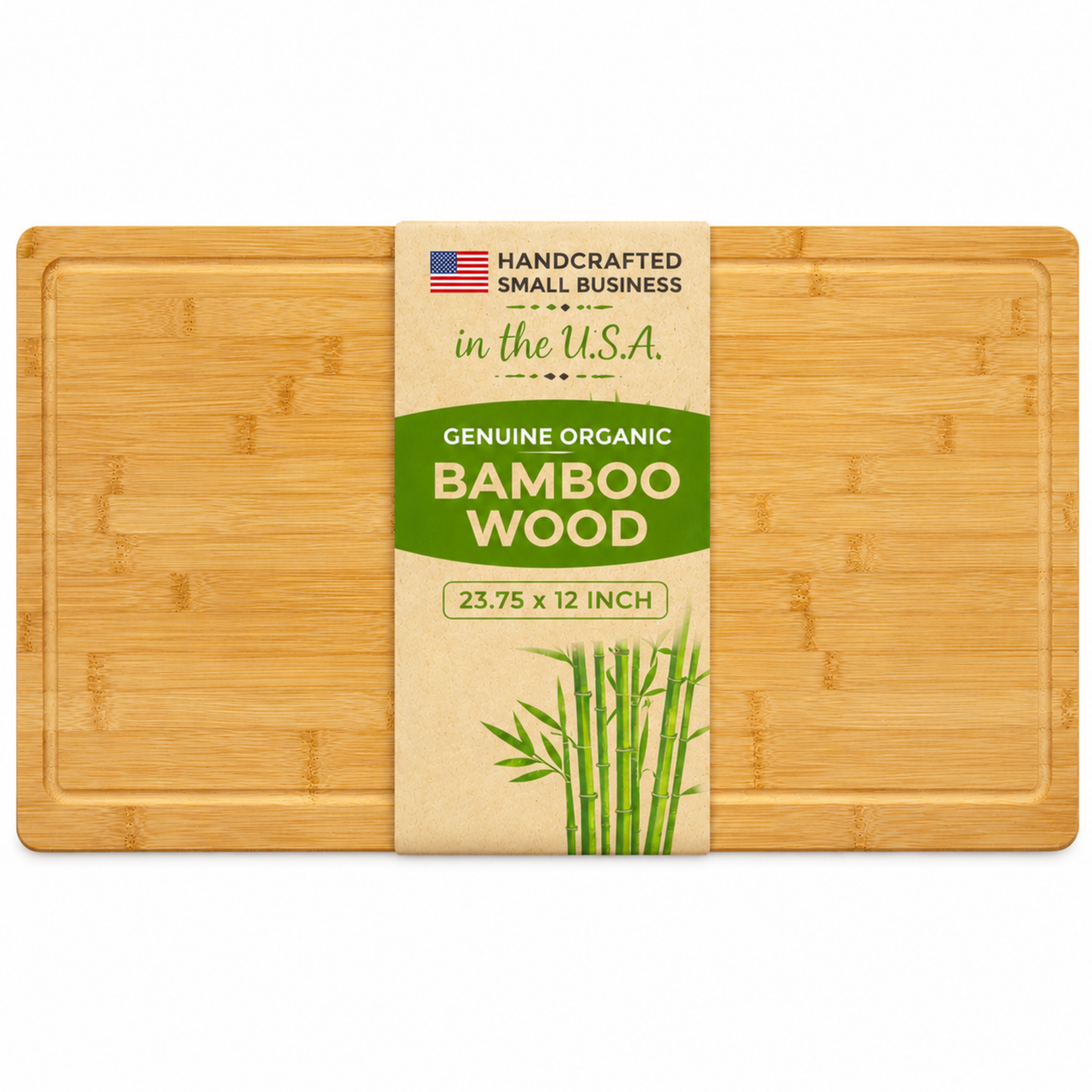 Handcrafted Bamboo Wood Cutting Board Made in the USA, Chopping Board