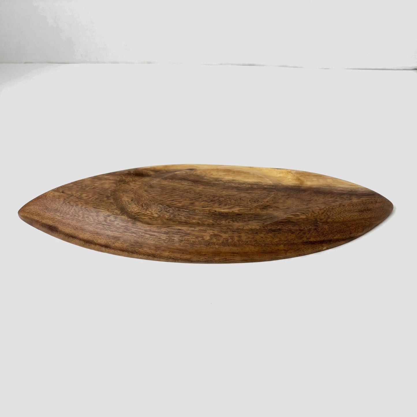 Handcrafted Acacia Wood Canoe Dish – Hawaiian Made Decor Serving Tray 12.5x4.5x1”