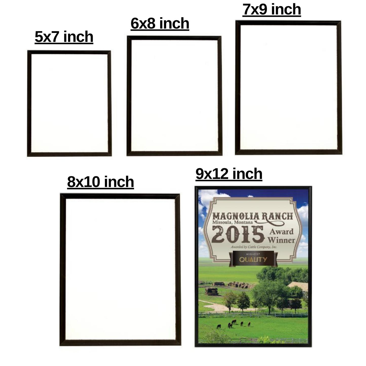 Blank Sublimation Plaque – Black with White Front, Multiple Sizes, 5/8" Thick, Beveled Edge