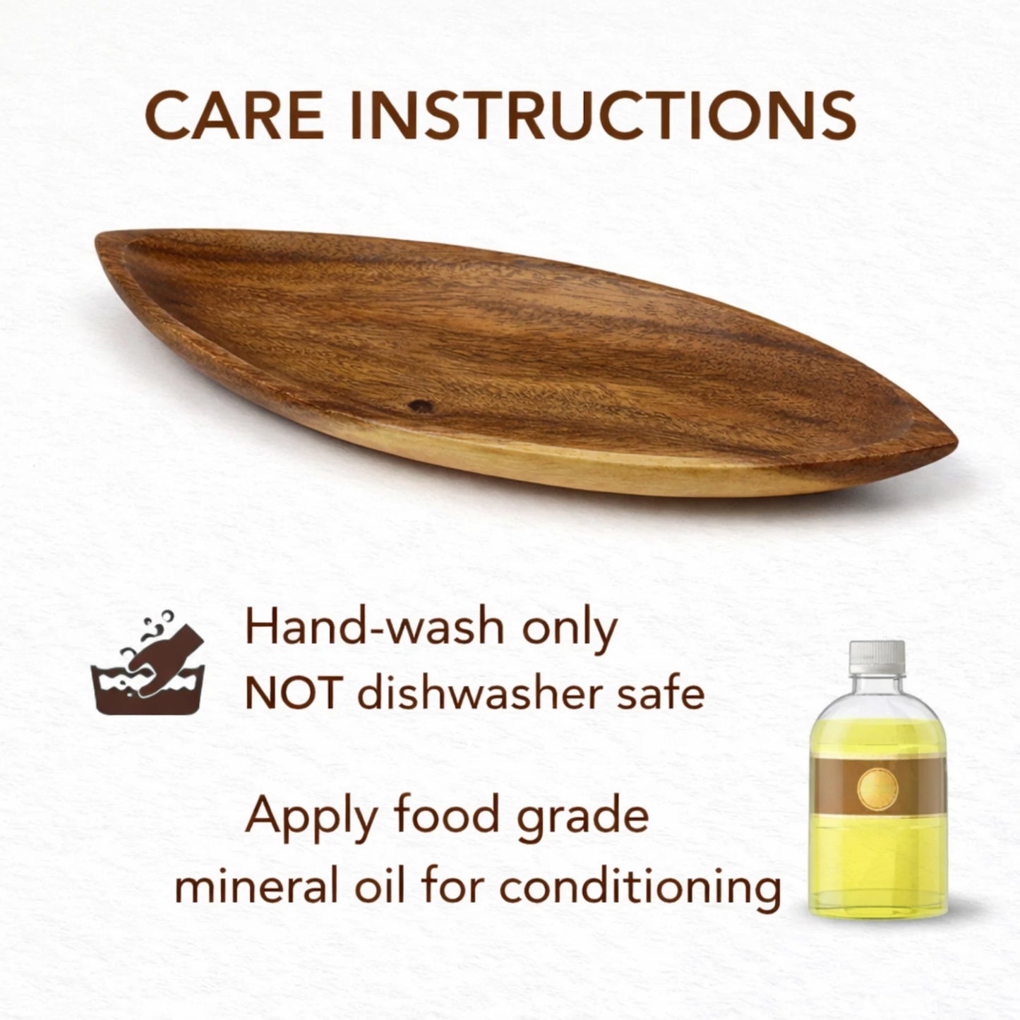 Handcrafted Acacia Wood Canoe Dish – Hawaiian Made Decor Serving Tray 12.5x4.5x1”