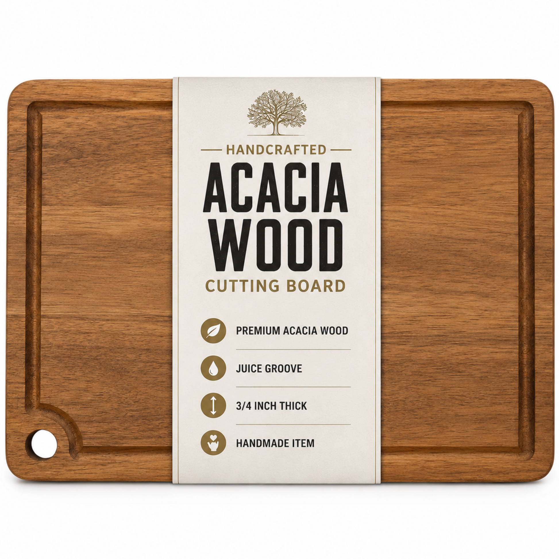 Acacia wood cutting board handmade
