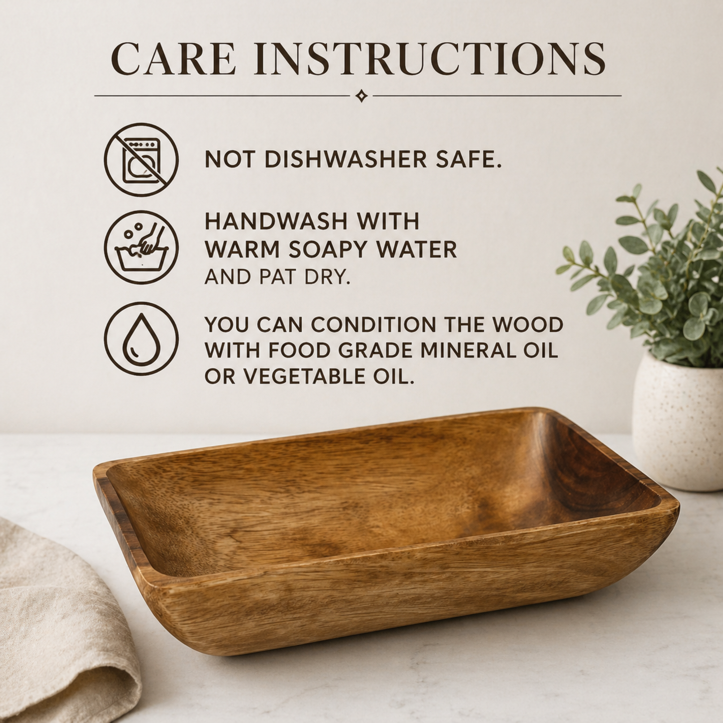 Handcrafted Acacia Wood Flare Bowl – Rectangular Serving Dish - Made in Hawaii