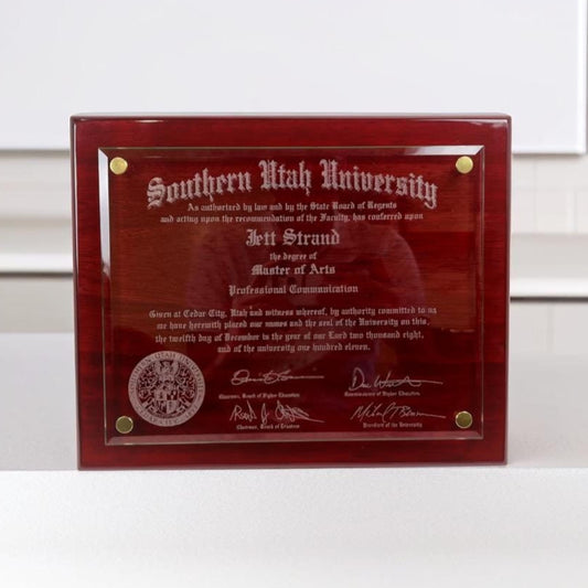 rosewood red floating glass degree frame large