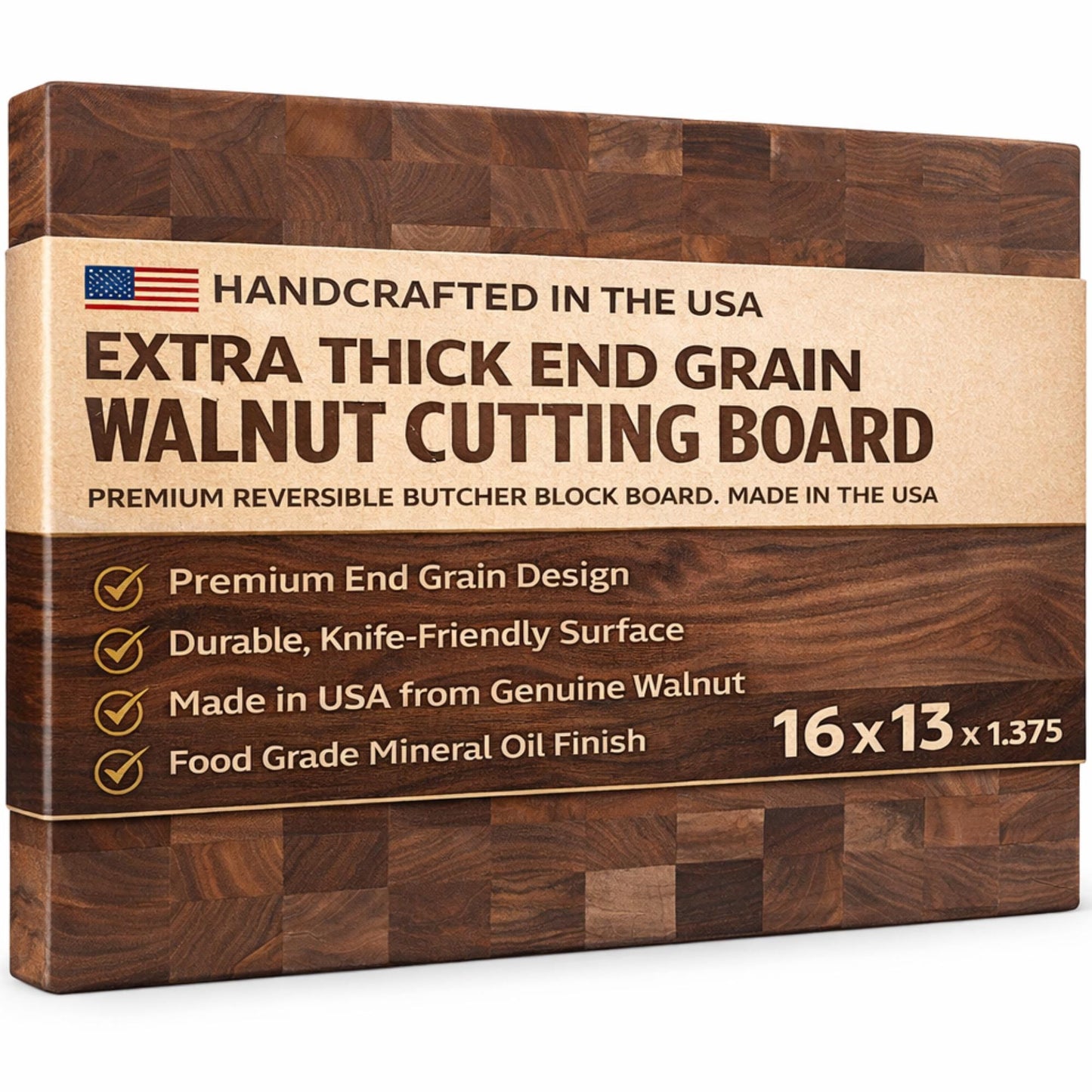 Handcrafted End Grain Walnut Chopping Block