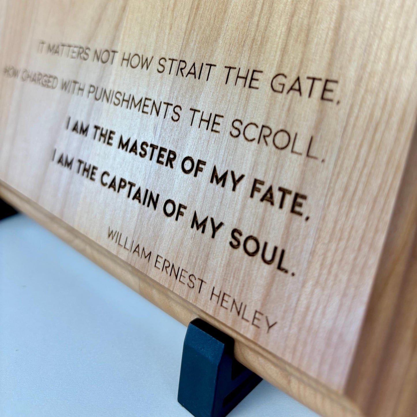 I am the master of my fate plaque framed