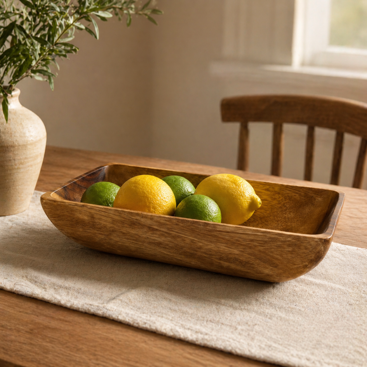 Handcrafted Acacia Wood Flare Bowl – Rectangular Serving Dish - Made in Hawaii