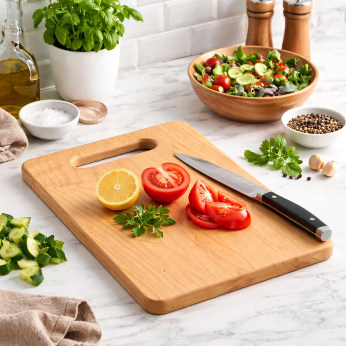 Handcrafted Maple Wood Cutting Board Made in the USA, Multiple Sizes