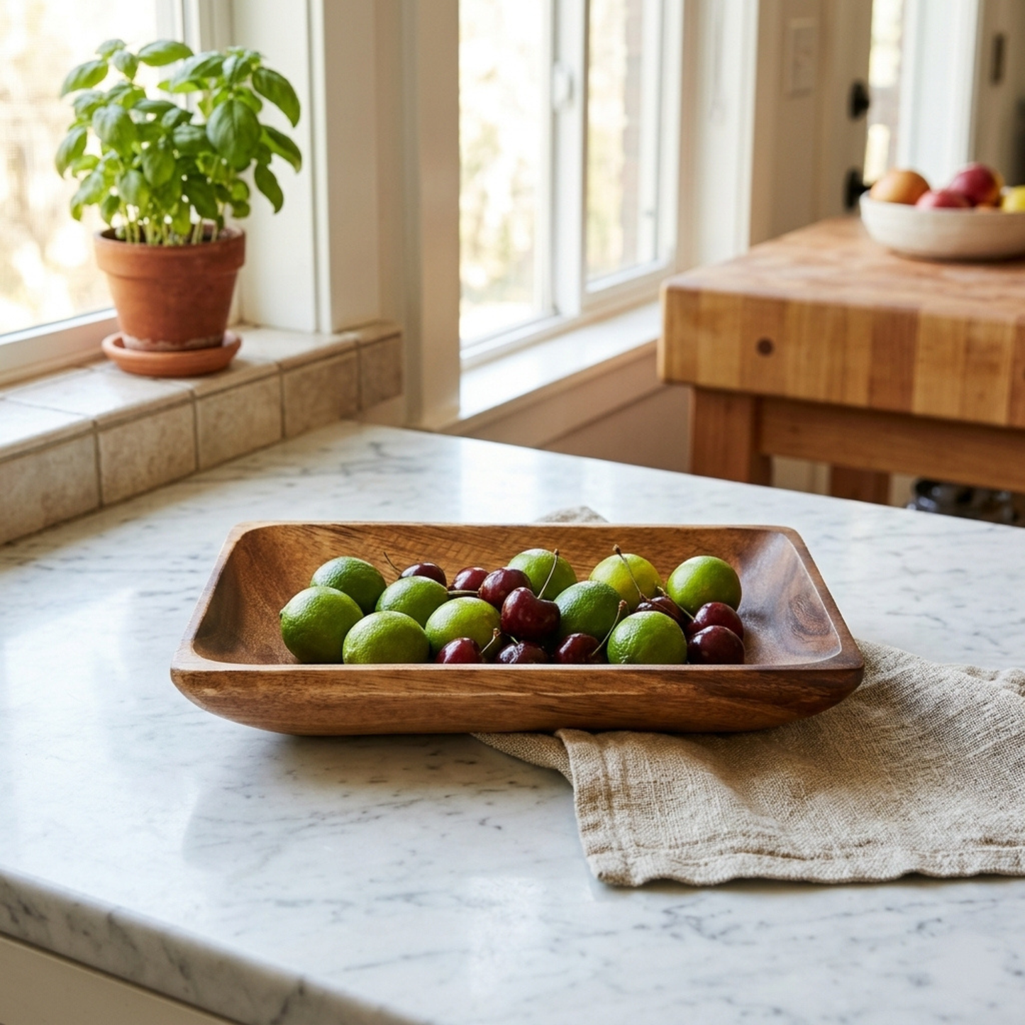 Handcrafted Acacia Wood Flare Bowl – Rectangular Serving Dish - Made in Hawaii