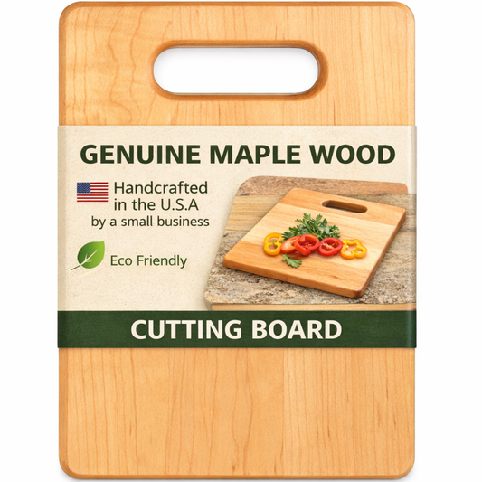 Handcrafted Maple Wood Cutting Board Made in the USA, Multiple Sizes