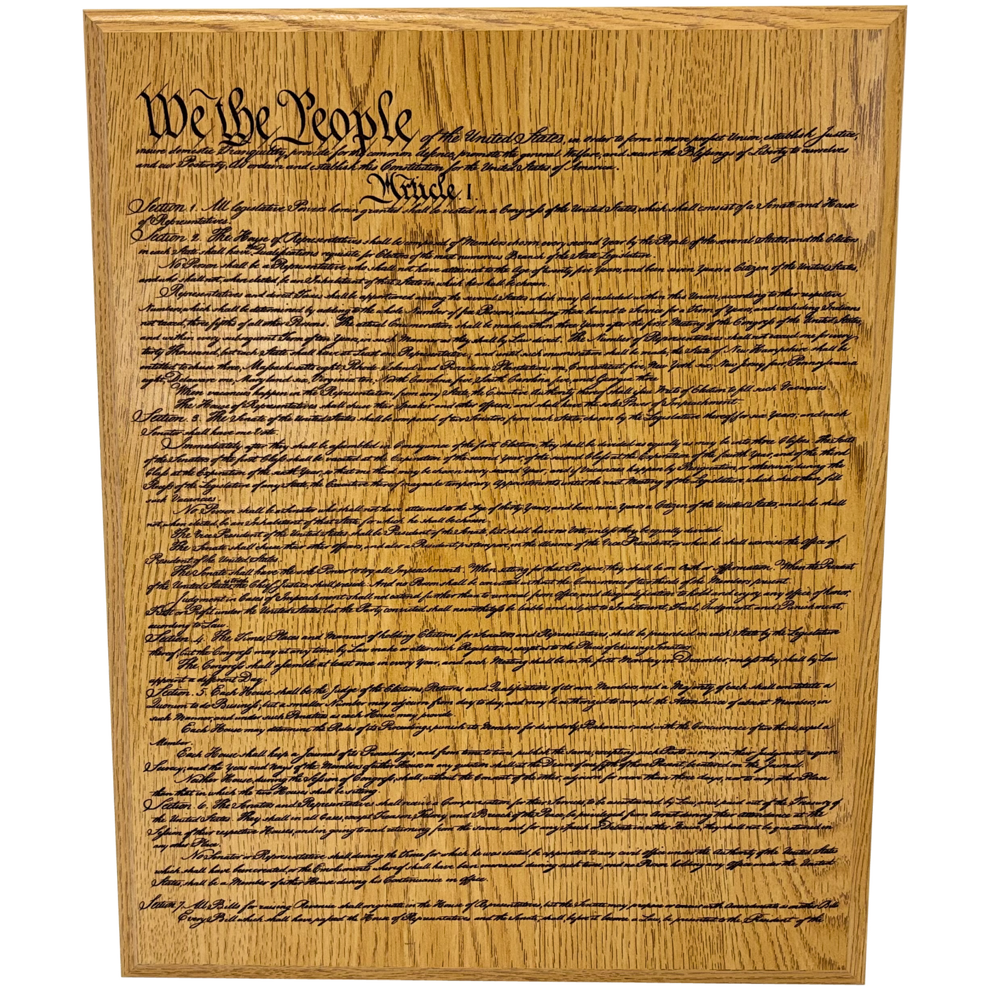 U.S. Constitution oak framed