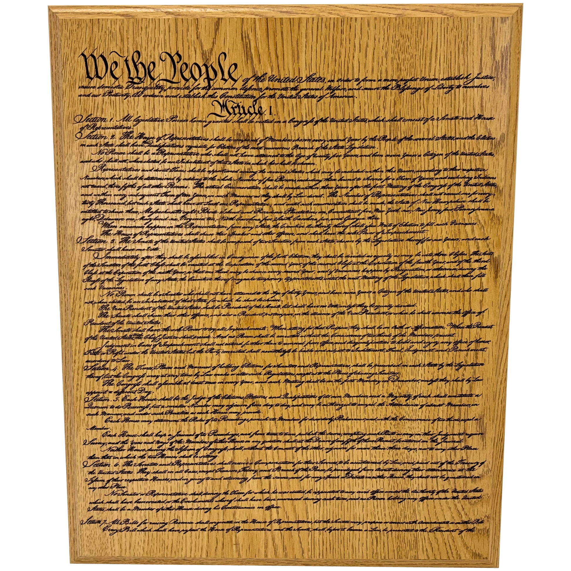 U.S. Constitution oak framed