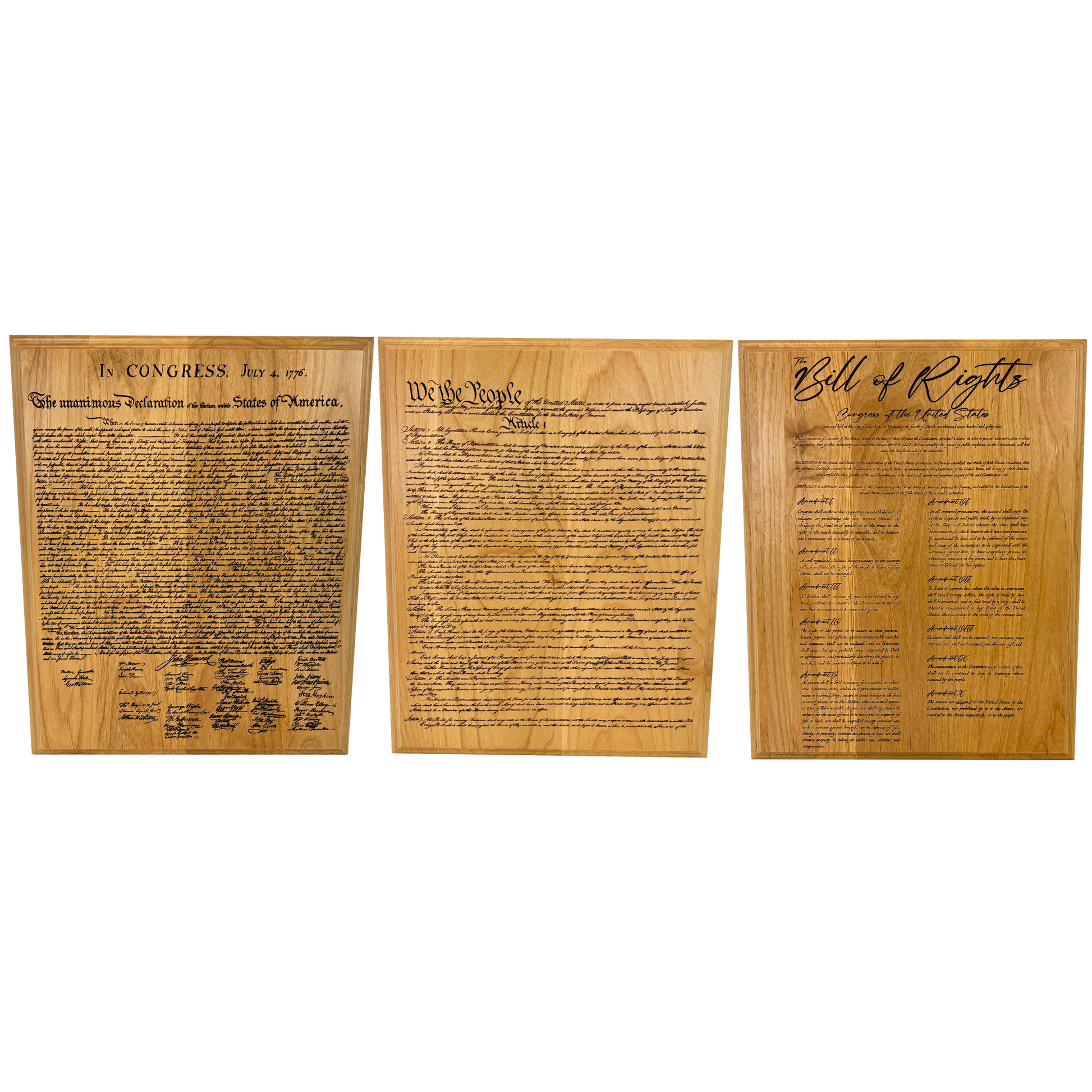 U.S.  founding document alder plaque engraved