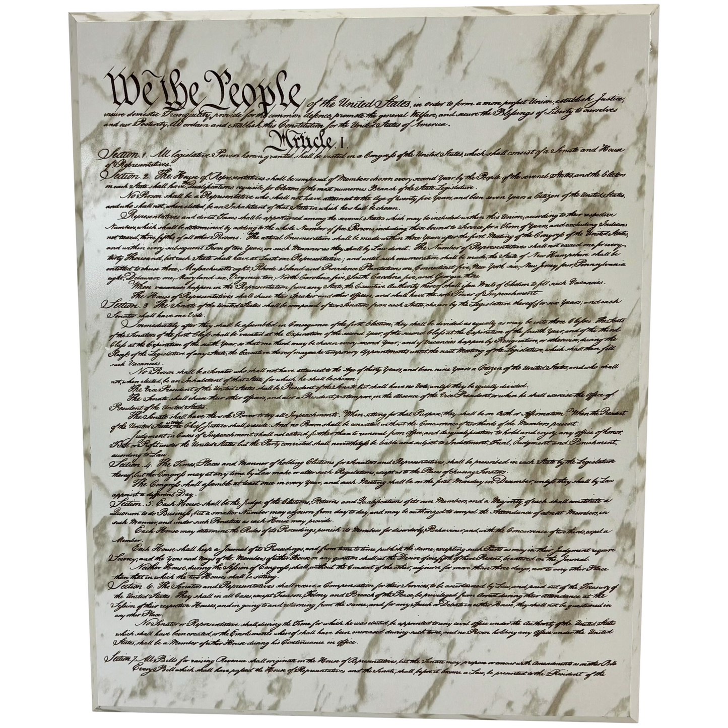 U.S constitution frame plaque marble