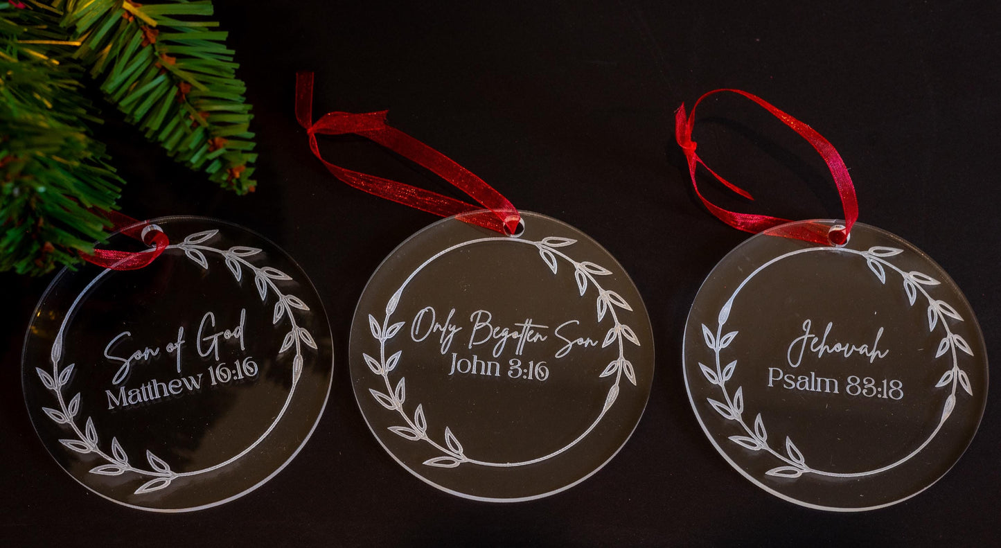 Unique Christmas Gifts names of christ ornaments