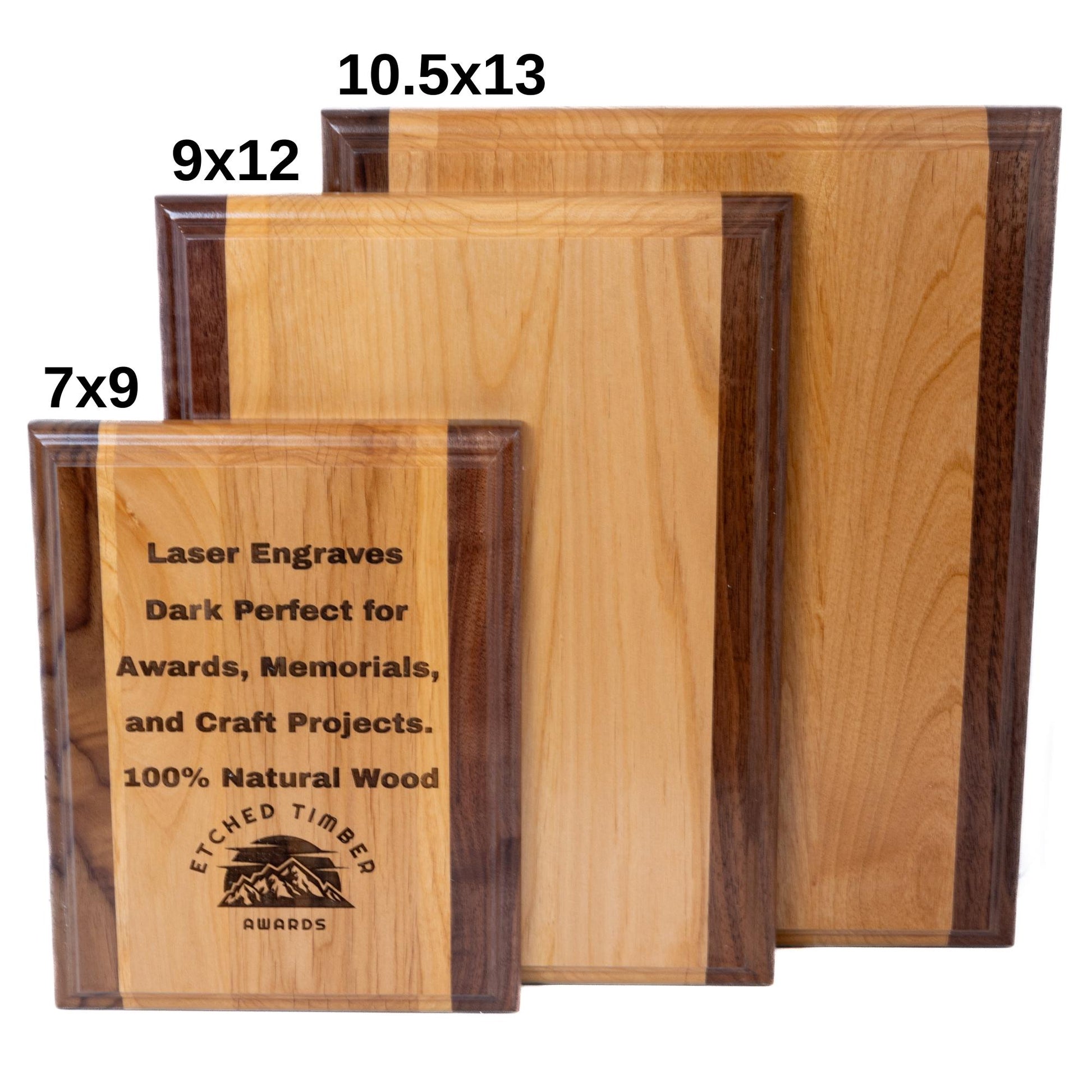 alder and walnut wooden plaque blank