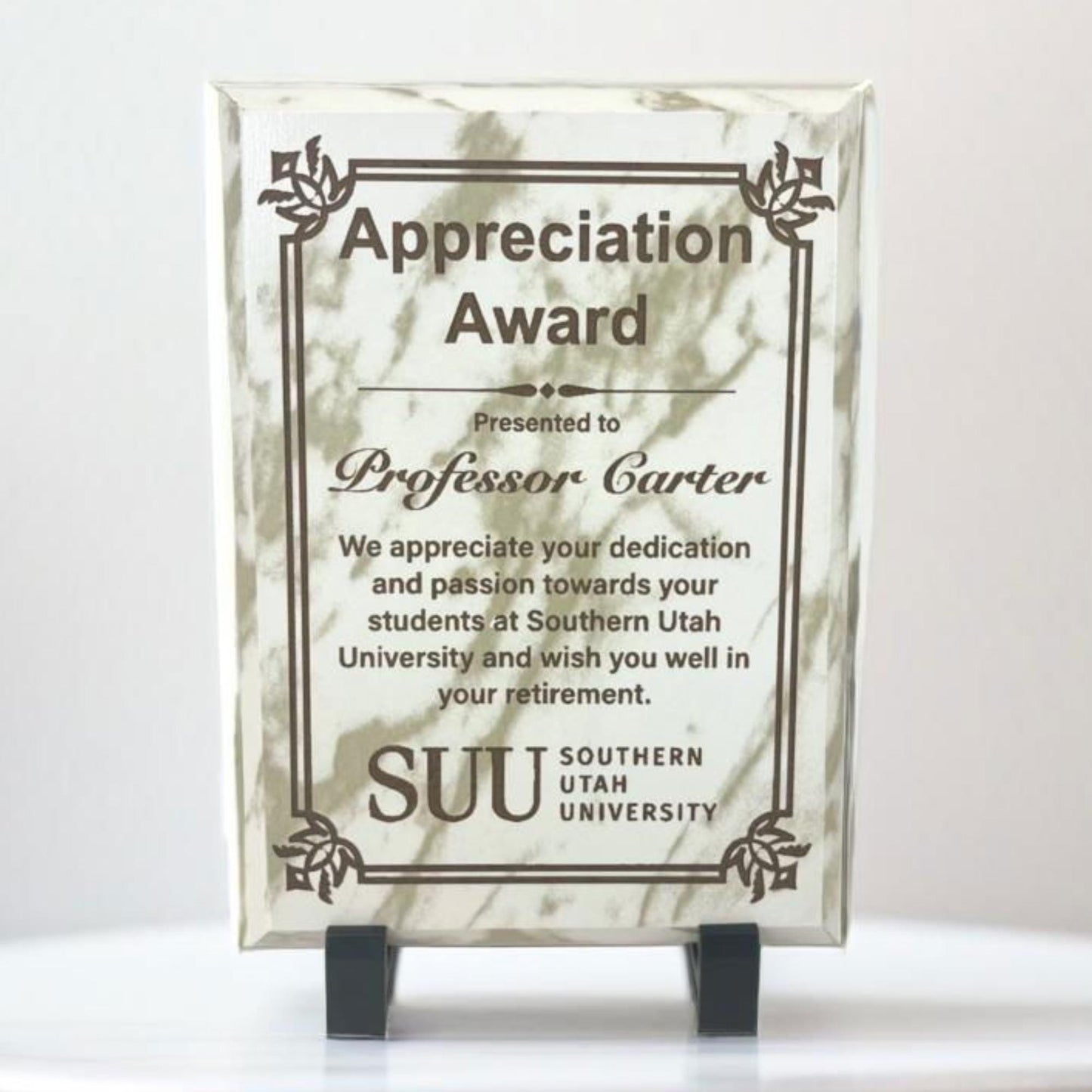 appreciation award plaque marble finish