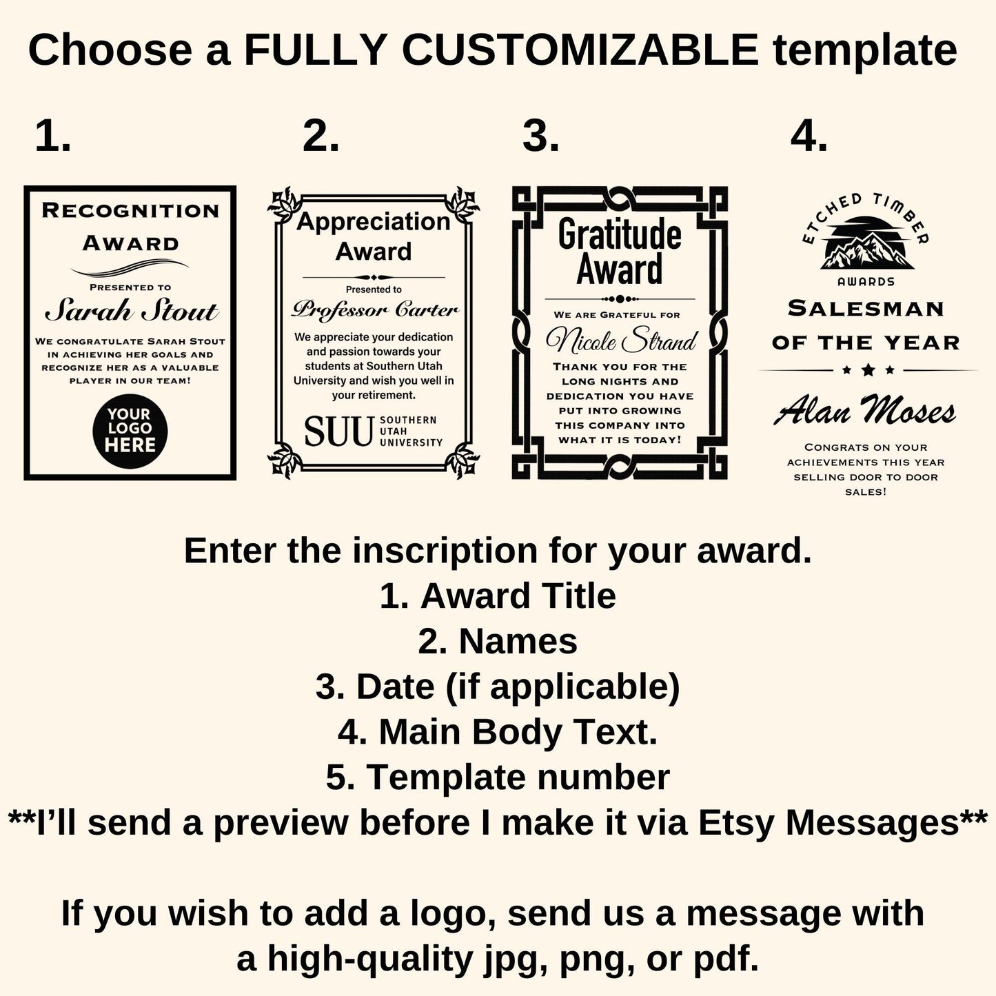 award template for appreciation awards