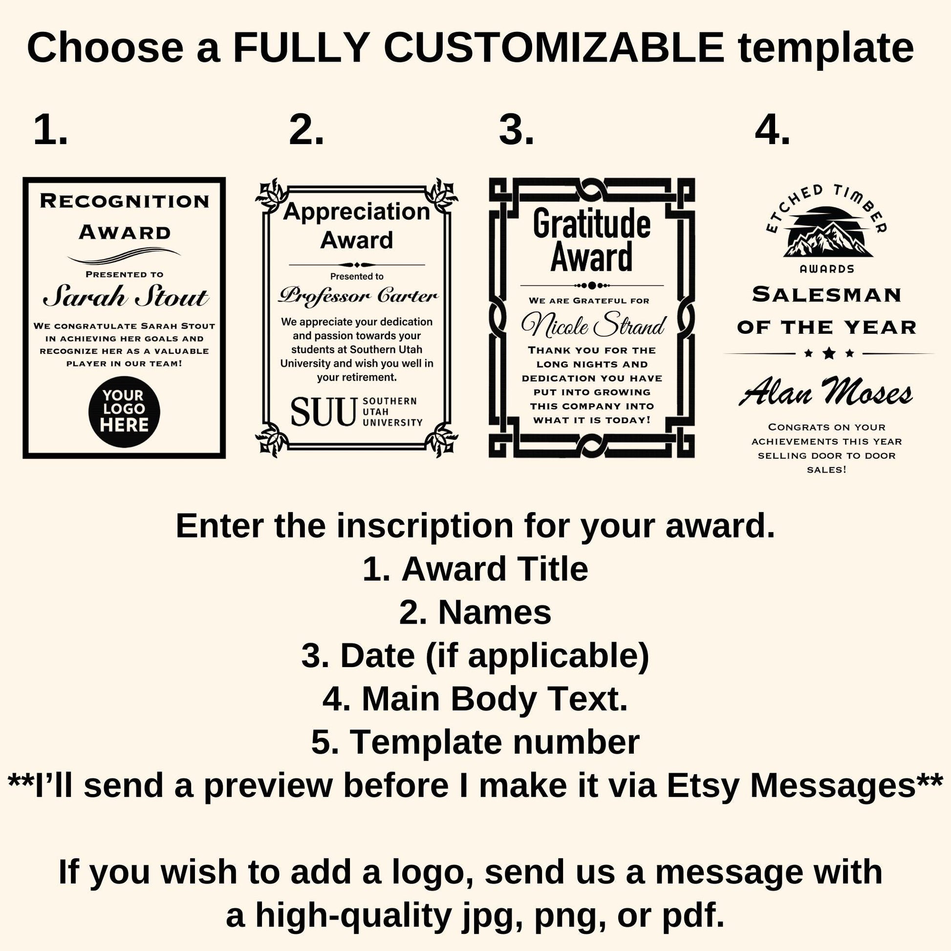 award template for appreciation awards
