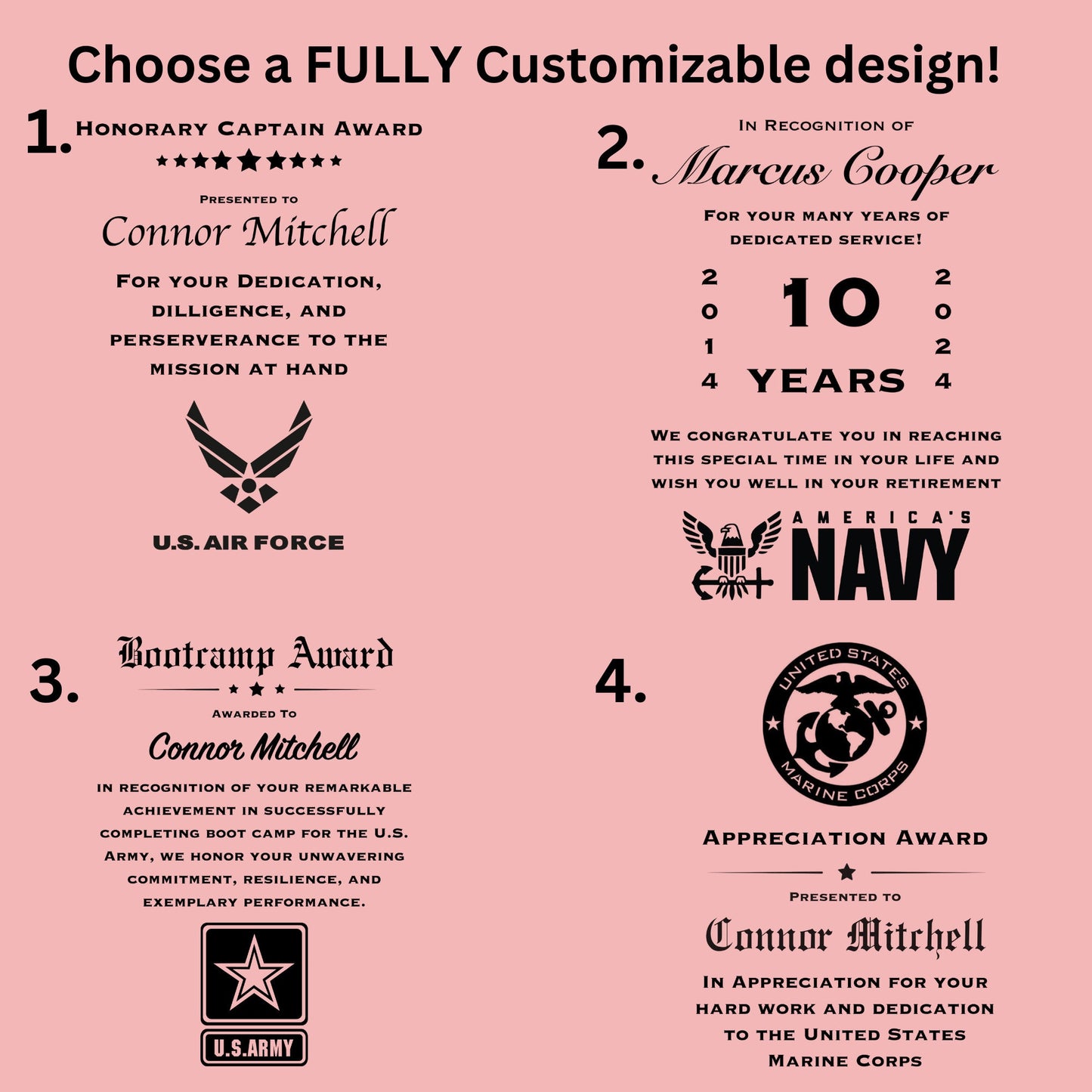 award templates for military plaque