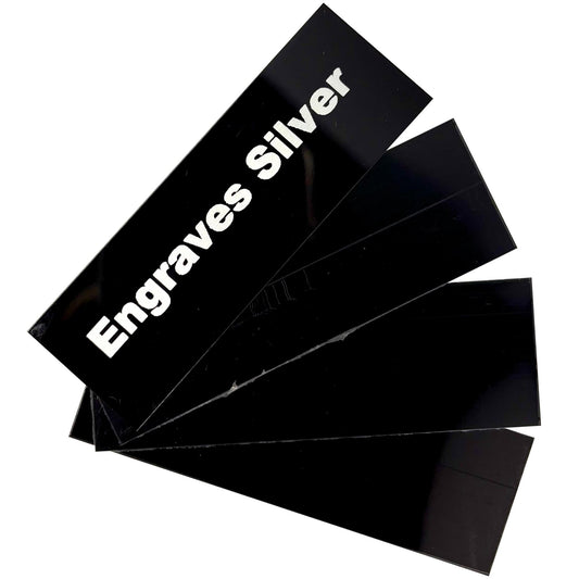blank metal award plate black with silver