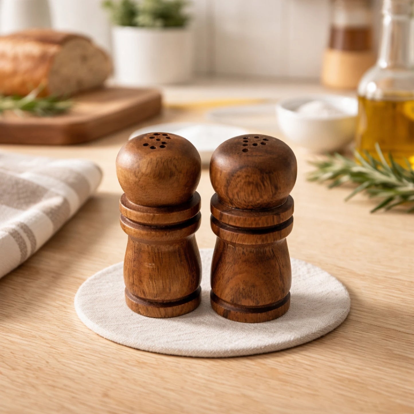 Handcrafted Hawaiian Acacia Wood Salt & Pepper Shaker Set