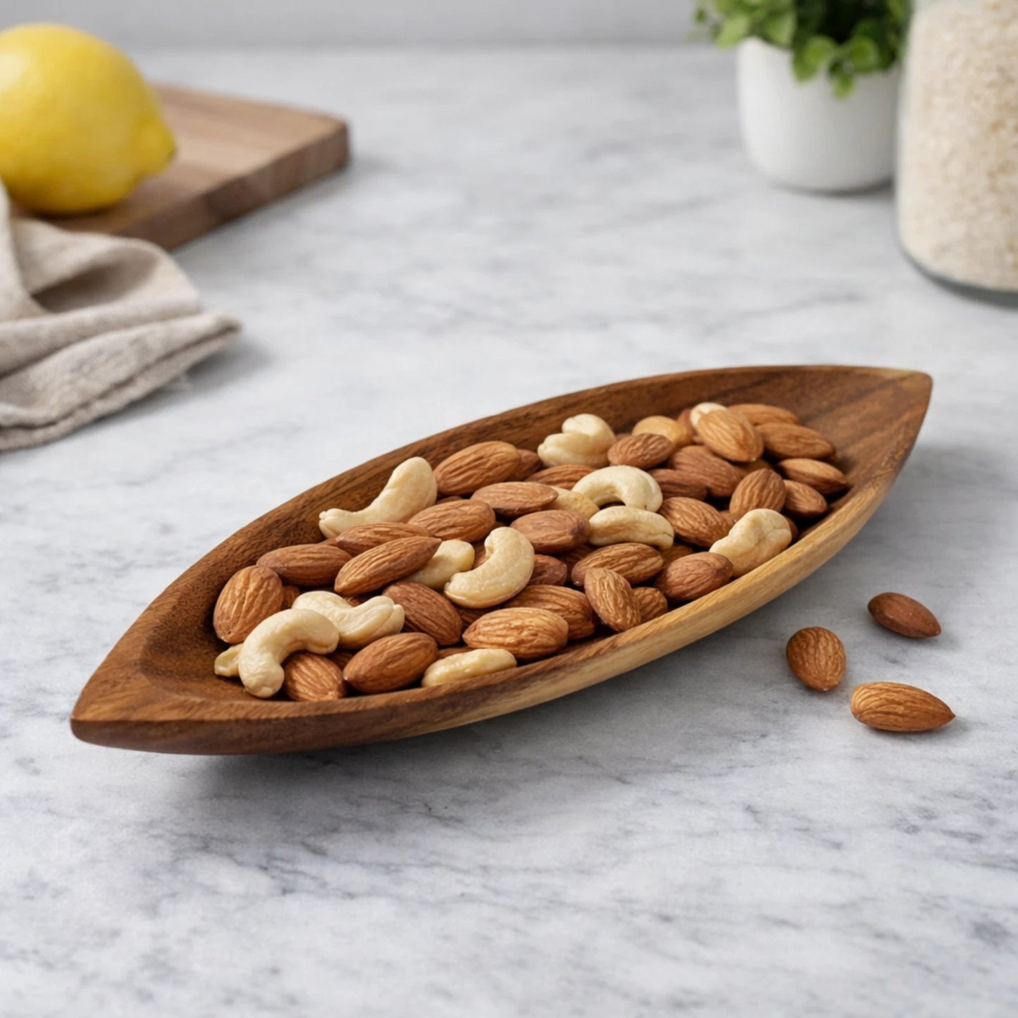 Handcrafted Acacia Wood Canoe Dish – Hawaiian Made Decor Serving Tray 12.5x4.5x1”